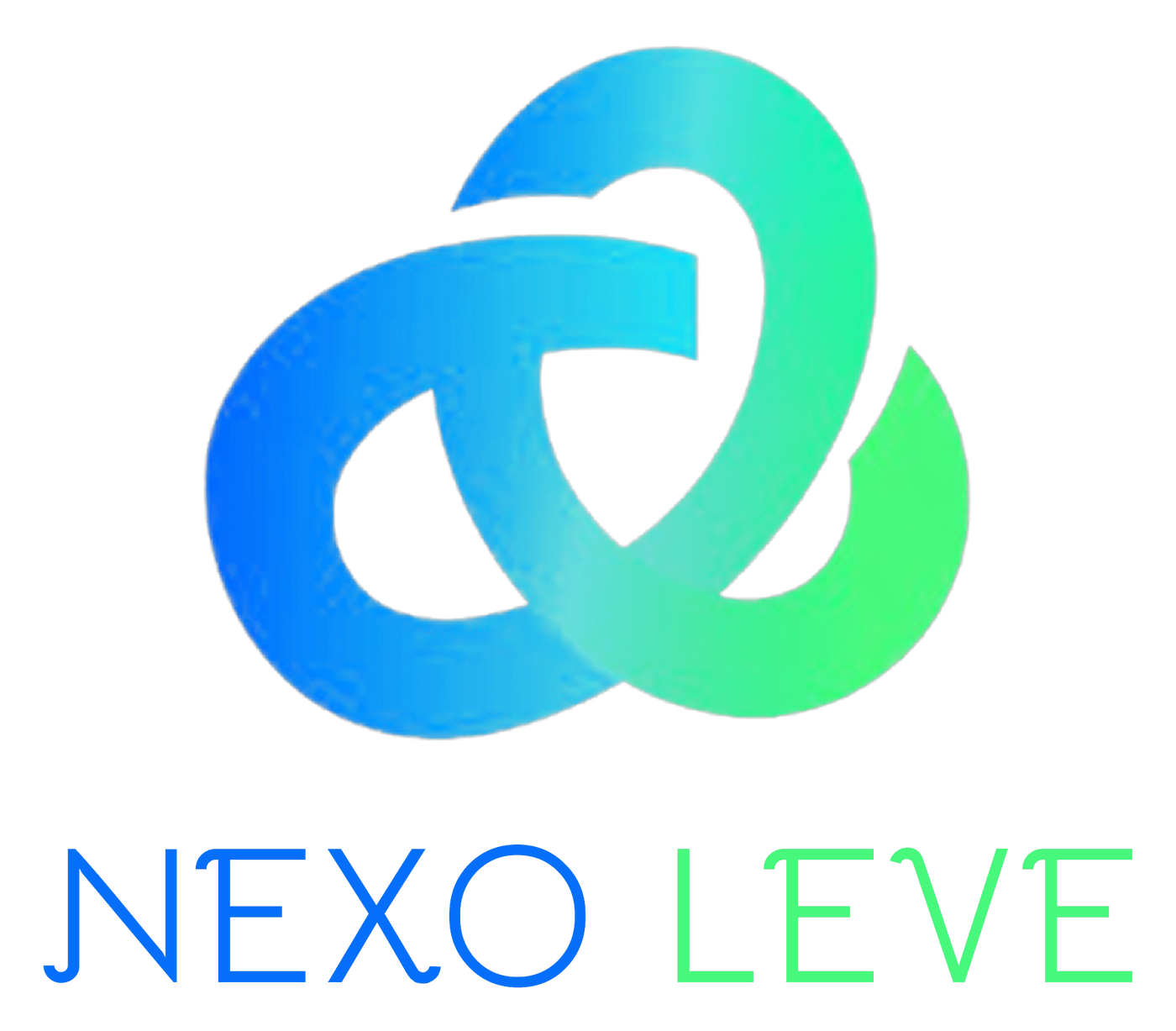 Logo da Nexo Leve: elos entrelaçados em azul e verde